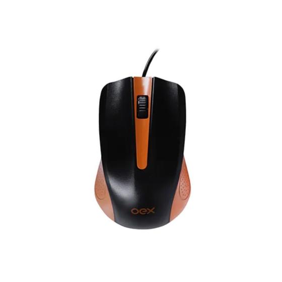 Imagem de Mouse Com Fio Optico Standard Ms100 Preto/laranja Oex