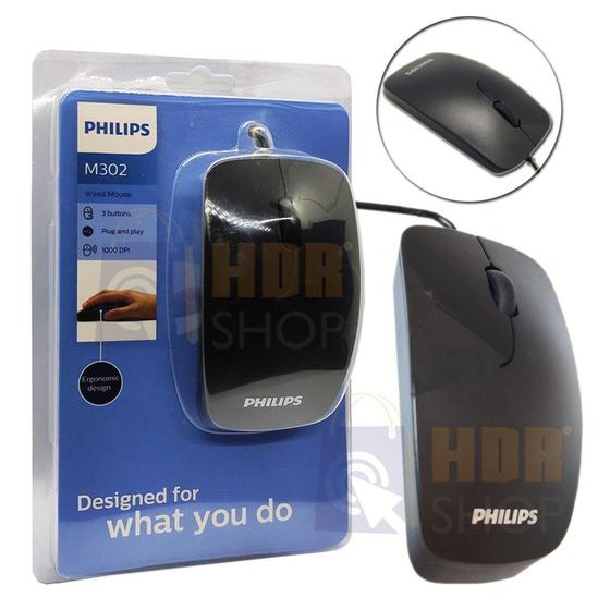 Mouse Usb Óptico Led 1000 Dpis Spk7302b Philips