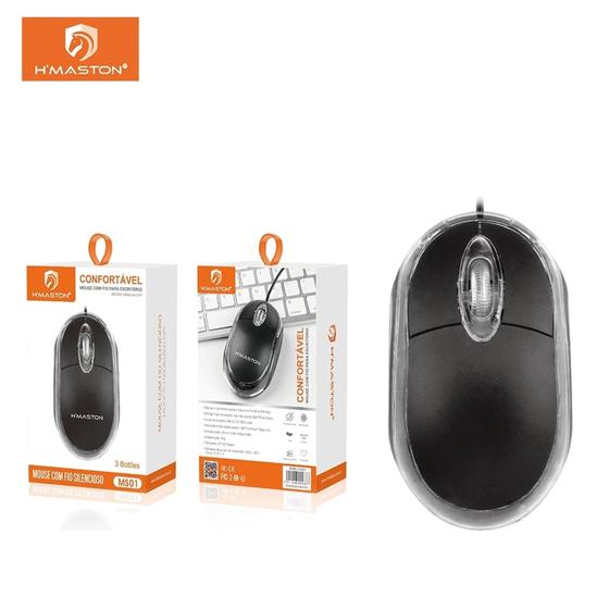 Imagem de Mouse Com Fio Usb 1000 Dpi Óptico 3 Botões com Led para PC Notebook Maston MS01