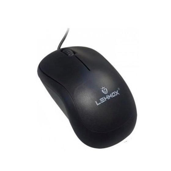 Imagem de Mouse Com Fio Usb Básico Office Preto Lehmox - Ley-1514