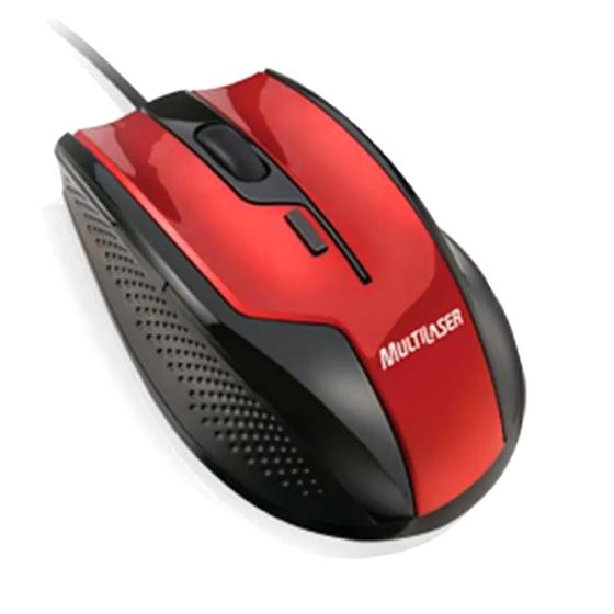 Imagem de Mouse com Fio USB Gamer Fire Preto e Vermelho com 6 Botões MO149 - Multilaser
