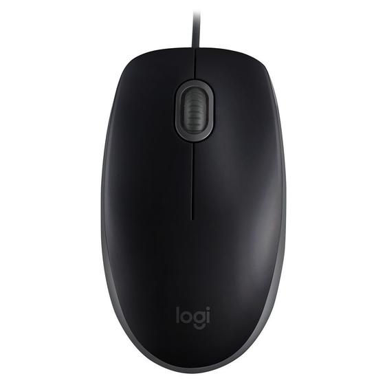 Mouse com fio USB Logitech M110 com Clique Silencioso, Design Ambidestro e Facilidade Plug and Play, Preto...