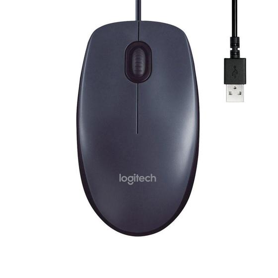 Imagem de Mouse com fio USB Logitech M90 com Design Ambidestro e Facilidade Plug and Play - 910-004053