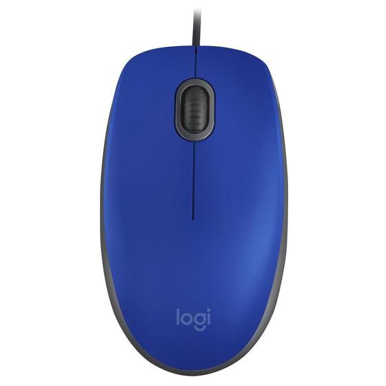 Imagem de Mouse com fio USB M110 Azul com Clique Silencioso - Logitech