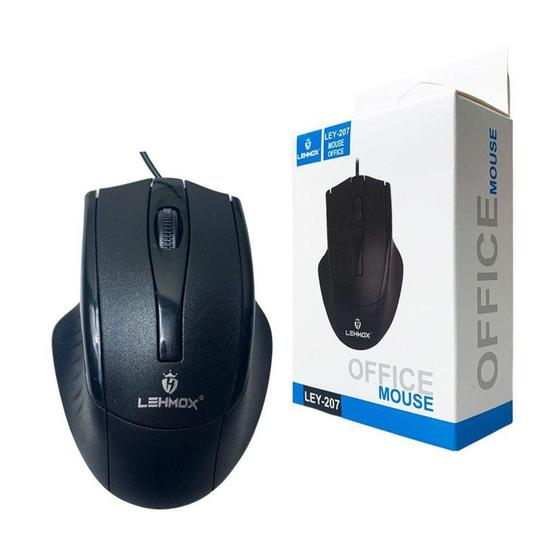 Imagem de Mouse Com Fio Usb Office Preto Lehmox LEY 207