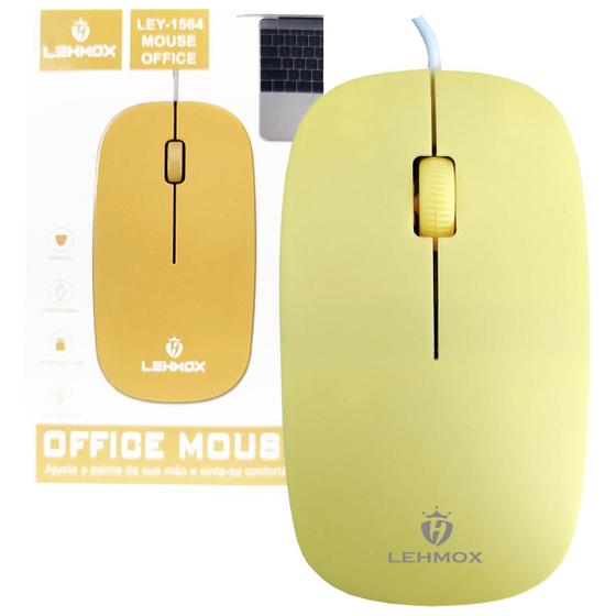 Imagem de Mouse com Fio USB Óptico Ergonômico 3 Botões Office Ultra Leve 