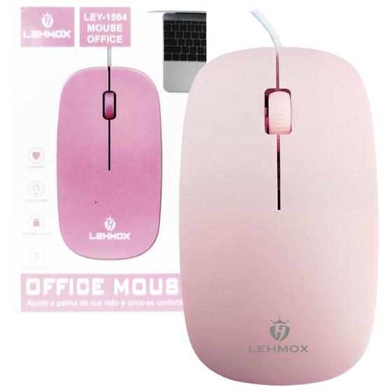 Imagem de Mouse com Fio USB Óptico Ergonômico 3 Botões Office Ultra Leve 