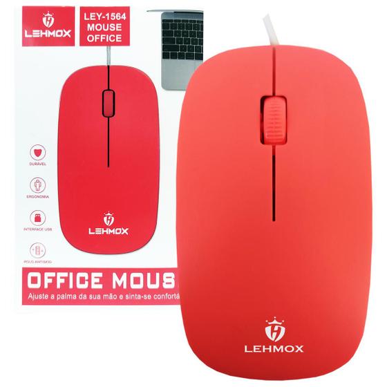 Imagem de Mouse com Fio USB Óptico Ergonômico 3 Botões Office Ultra Leve 