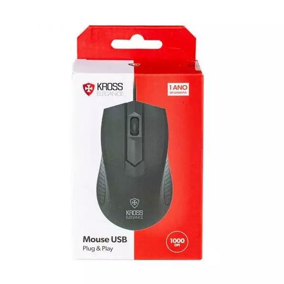Imagem de Mouse Com Fio Usb Optico Kross Elegance 1.000Dpi KE-M108 Preto