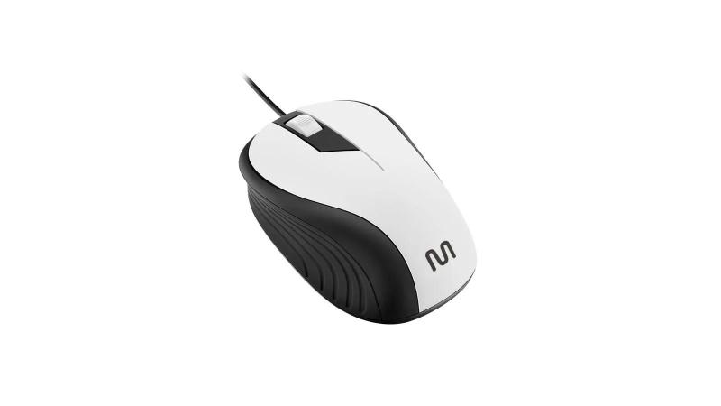 Imagem de Mouse Com Fio Usb Textura Emborrachada Branco - MO224