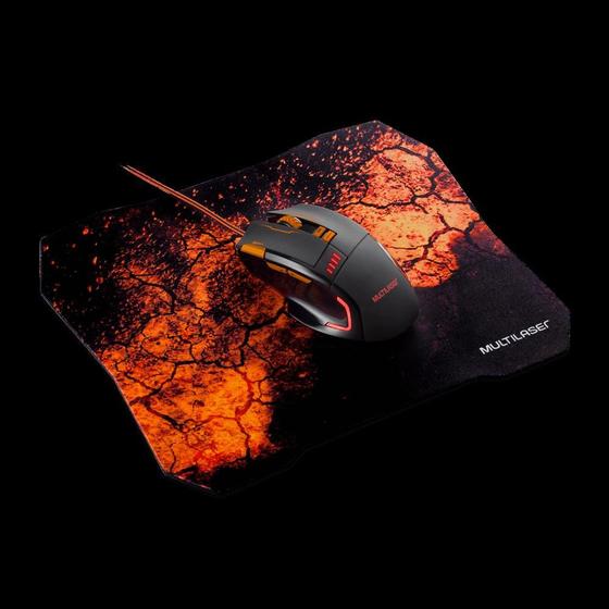 Imagem de Mouse e Mousepad Gamer Multilaser 3200dpi 8 Botões - MO256