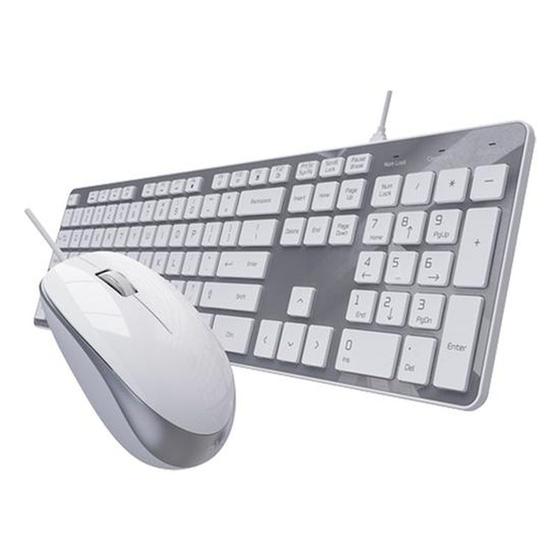 Imagem de Mouse e Teclado Sem Fio Aigo V500 Prata - Kit Profissional