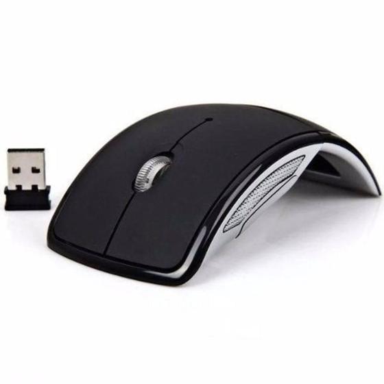 Imagem de Mouse Em Arco Dobrável Sem Fio Wireless 2.4ghz - Preto