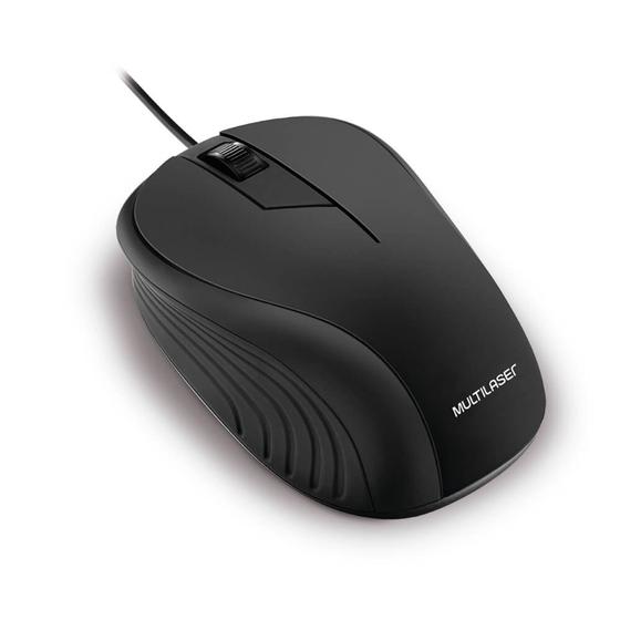 Imagem de Mouse emborrachado preto com fio usbmo222
