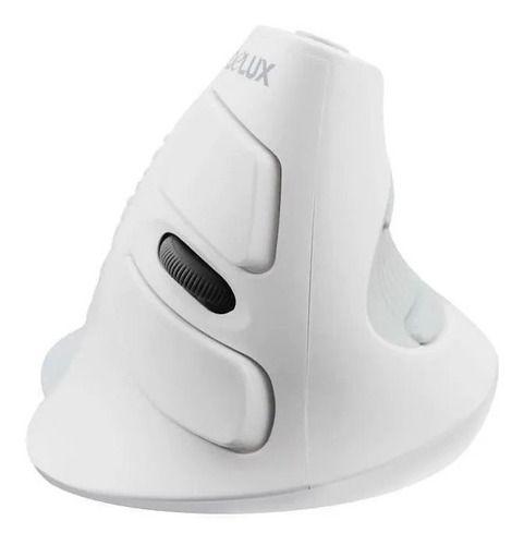 Imagem de Mouse Ergonômico Delux Branco C/ Fio 6 Botões M618bu Wired