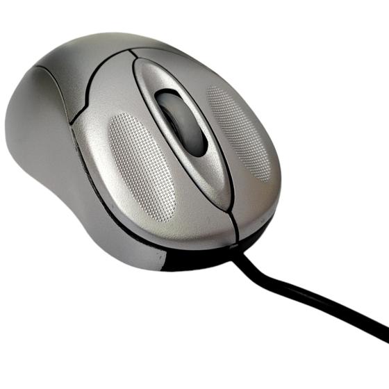 Imagem de Mouse Ergonômico Óptico Com Fio Usb Prata Para Computador