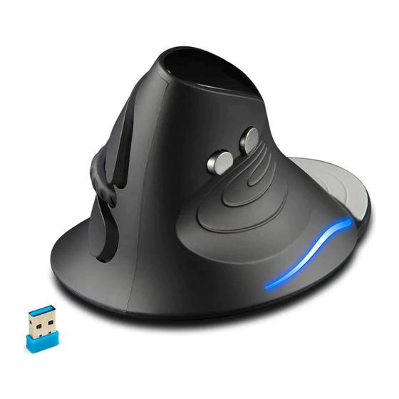 Imagem de Mouse Ergonômico Vertical Sem Fio 2.4g Com Led 2400 Dpi D-m6
