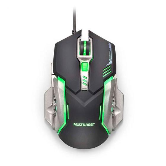 Imagem de Mouse Gamer 2400 Dpi Preto Multilaser Led Com Fio MO269