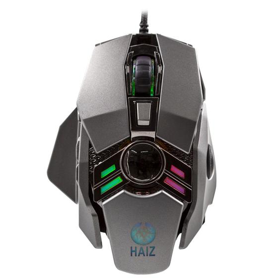 Imagem de Mouse Gamer 3200dpi 7 botões Botão Lateral Led RGB Base Metálica 7D HZ-280 