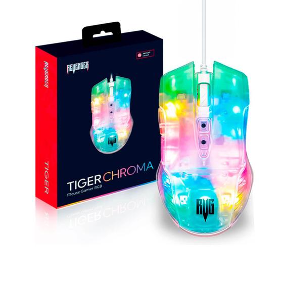 Imagem de Mouse Gamer 6 Botoes Transparente Luz RGB