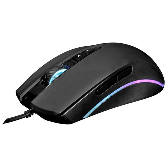 Imagem de Mouse Gamer 7 Botões até 6400 DPI LED 7 modos RGB Running Design Ergonômico CL-MM046 Clanm