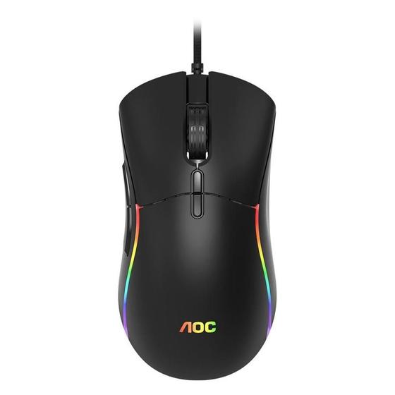 Imagem de Mouse Gamer AOC GM310, RGB, 12400 DPI, 7 Botões, Preto - GM310B/FG