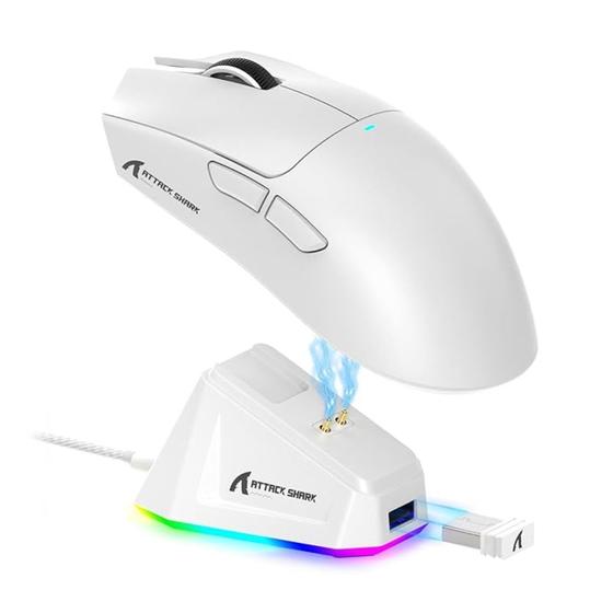 Imagem de Mouse Gamer Attack Shark X11, White, 22000DPI, Tri-Mode, RGB