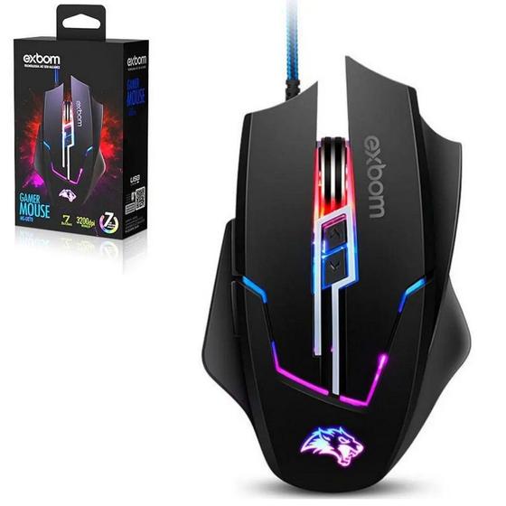 Imagem de Mouse Gamer Barato Com Led 7 Botões 3200 Dpi Cabo Revestido X7 Gaming Mouse