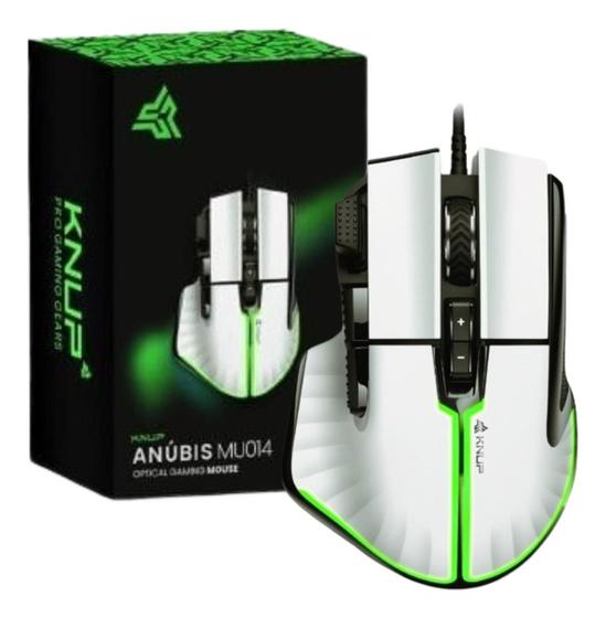 Imagem de Mouse Gamer Branco Rgb 7200DPI Anubis Knup Gamer Pro