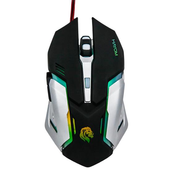 Imagem de Mouse Gamer C/fio Hayom Mu-2906 2400dpi 6 Botões Com Led