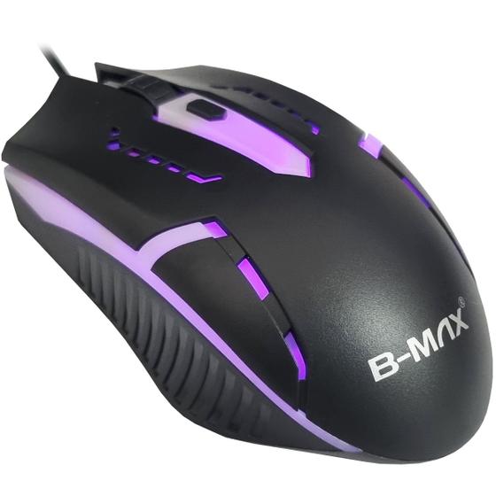 Imagem de Mouse Gamer Com Fio 3200 Dpi Para Jogo Pc Computador Notebook Óptico Usb Led Rgb B-MAX BM-612 Preto