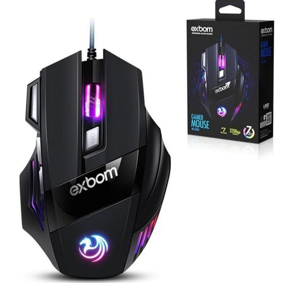 Imagem de Mouse Gamer Exbom Ms-G260 (3200 Dpi) - 7D Rgb