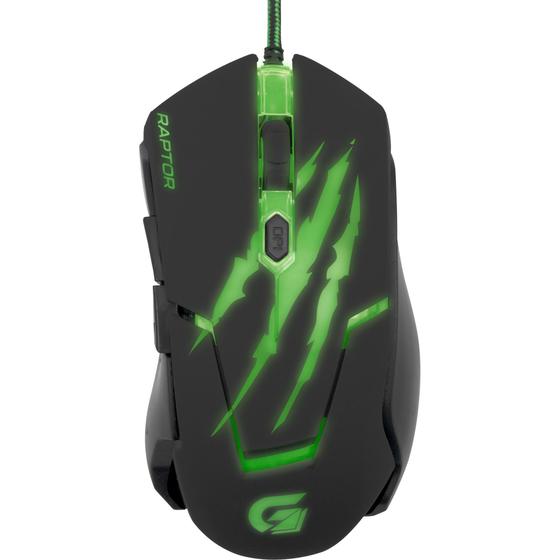 Imagem de Mouse Gamer Fortrek Raptor Séries OM801 USB 3200Dpi Preto/Verde