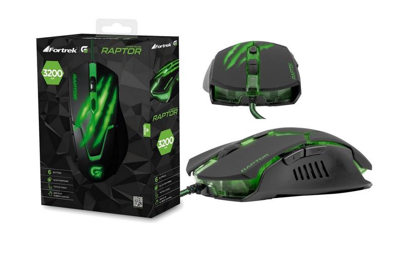 Imagem de Mouse Gamer Fortrek Raptor Usb 6 Botoes 3200dpi Om801