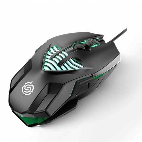 Imagem de Mouse Gamer K-Snake Q1 USB Óptico RGB LED Com Fio DPI Ajustável até 3200 para Jogos - Preto