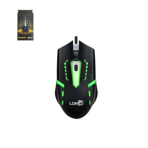 Imagem de Mouse Gamer Led Rgb 7 Cores Óptico Com Fio Usb Até 3200Dpi Design Ergonômico Antiderrapante