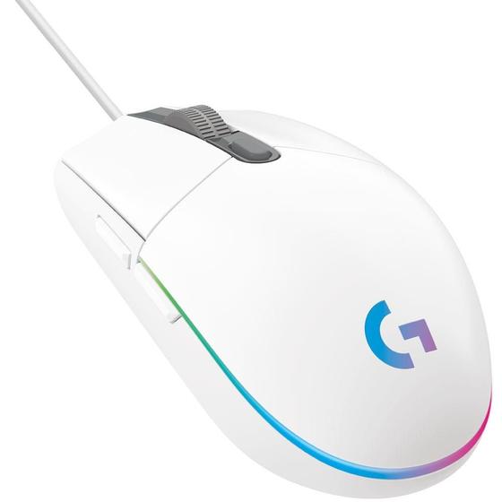Imagem de Mouse Gamer Logitech G203 LIGHTSYNC RGB, Efeito de Ondas de Cores, 6 Botões Programáveis e Até 8.000 DPI, Branco - 910-005794
