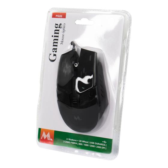 Imagem de Mouse Gamer Mtek PG20 - com Fio - 2400DPI - 5 Botoes - Preto