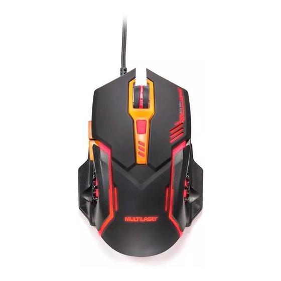 Imagem de Mouse gamer multilaser 2400dpi laranja               