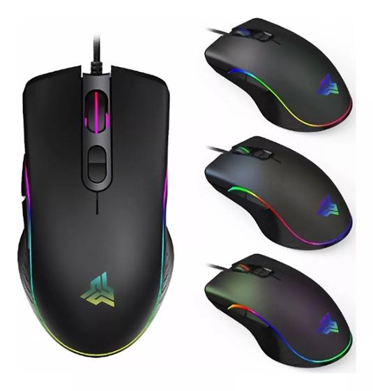 Imagem de Mouse Gamer Para Jogo Led Rgb Usb 4800dpi Óptico 7 Botões