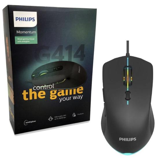 Imagem de Mouse Gamer Philips G414 7 Botões SPK9414 