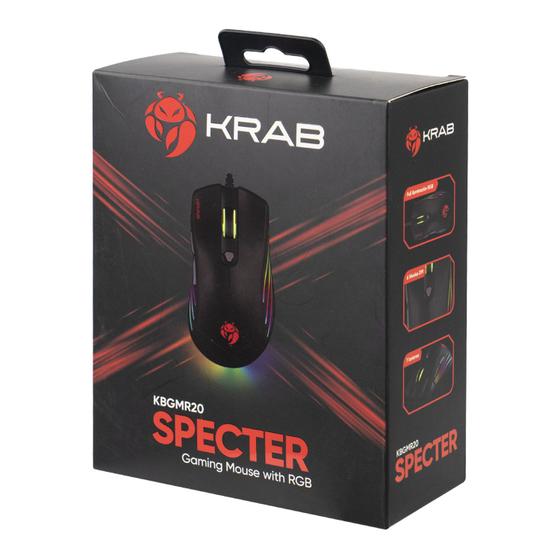 Imagem de Mouse Gamer Quanta Krab Specter KBGMR20 - com Fio -10000DPI - 7 Botoes - Preto