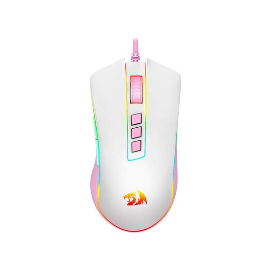 Imagem de Mouse Gamer Redragon Cobra Lollipop Branco Com Rosa Rgb Usb