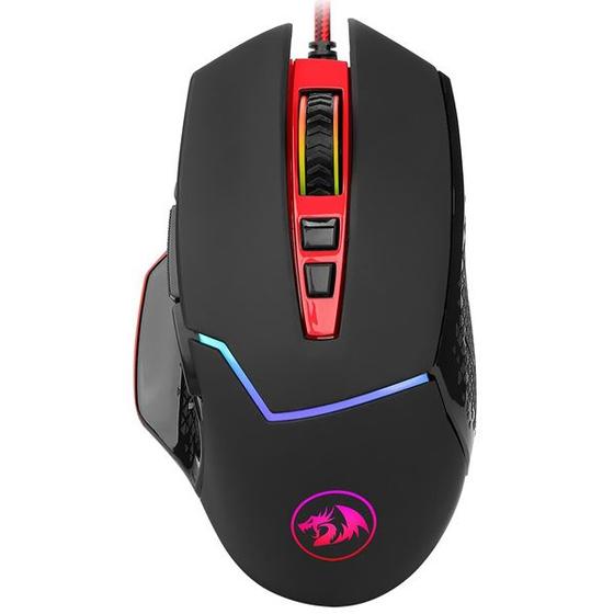 Imagem de Mouse Gamer Redragon Inspirit 2 M-907 USB Ate 14.400 Dpi com Backlight RGB- Preto/Vermelho