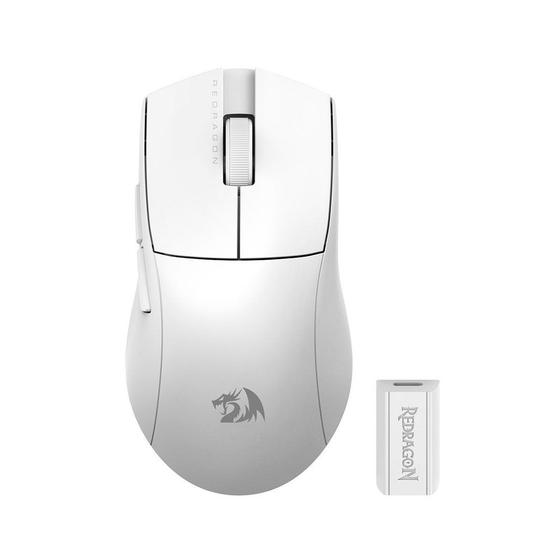 Imagem de Mouse Gamer Redragon King Pro 4k, Wireless, Bluetooth, 26000dpi, 7 Botões, Polling Rate 4000hz, Branco M916w-pro-4k