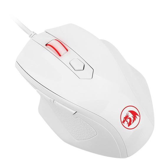 Imagem de Mouse Gamer Redragon Tiger 2, LED Vermelho, 3200 DPI, USB, Ergonômico, Branco Lunar White - M709W