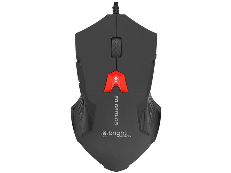 Imagem de Mouse Gamer RGB Bright Óptico 2400DPI - 6 Botões 462 Preto