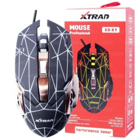 Mouse Usb Óptico Led 2400 Dpis Xd-x9 Xtrad