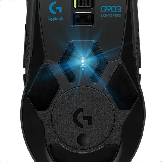 Imagem de Mouse Gamer Sem Fio Logitech G903 LIGHTSPEED RGB LIGHTSYNC, Design Ambidestro Personalizável, HERO 25K, Compatível POWERPLAY - 910-005671