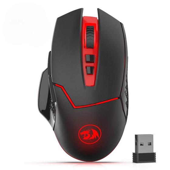 Imagem de Mouse Gamer Sem Fio Mirage 4800 DPI Preto e Vermelho M690